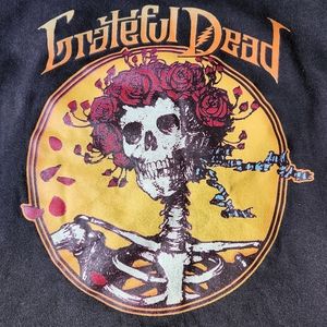 Grateful Dead Graphic Sweatshirt Mens XL Gray Skull Roses Rock Music Pullover